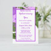 Quinceanera Fünfzehnte Geburtstagsfeier Lila Blüte Einladung (Stehend Vorderseite)