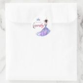Quinceanera Funkelnd Crown Glam Dancer Lilac Runder Aufkleber (Tasche)