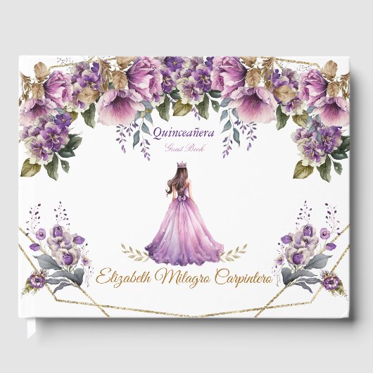 Quinceañera Gästebuch Lilac (Vorderseite)
