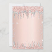 Quinceanera Geburtstag Rose Gold Silber Glitzer Einladung (Rückseite)