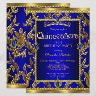 Quinceanera-Geburtstags-Tiara in königlichem Blau  Einladung