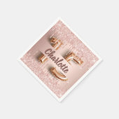 Quinceanera Geburtstagsfeier Rose Gold Tropfen Serviette (Ecke)