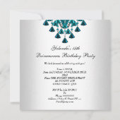 Quinceanera Geburtstagsparty Aquamarin Blue White Einladung (Rückseite)