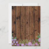 Quinceanera Geburtstagsparty Blumenholz Einladung (Rückseite)