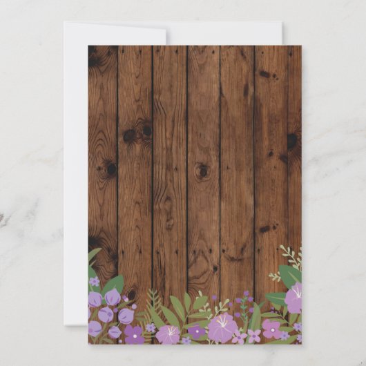 Quinceanera Geburtstagsparty Blumenholz Einladung (Rückseite)