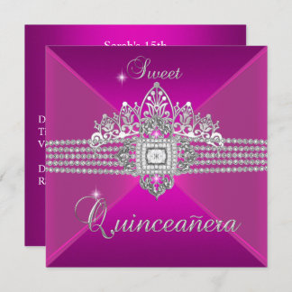 Quinceanera Geburtstagsparty Hot Pink Einladung
