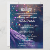 Quinceanera Geburtstagsparty Lila Aquamarines Klei Einladung (Rückseite)