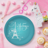 Quinceanera Geburtstagsparty Paris Türkisch Pappteller (Party)