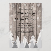 Quinceanera Geburtstagsparty Winterbaume laden ein