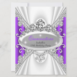Quinceañera Geburtstagsprinzessin Lila Diamant Gro Einladung