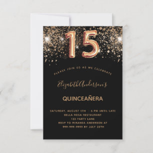 Quinceanera Geburtstagsschwarzer Glitzer