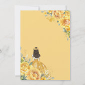 Quinceañera Gelbe Rose Einladung (Rückseite)