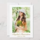 Quinceanera Gelbes Foto Einladung (Rückseite)