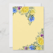 Quinceañera Gelbes Kleid helle Blume Einladung (Rückseite)