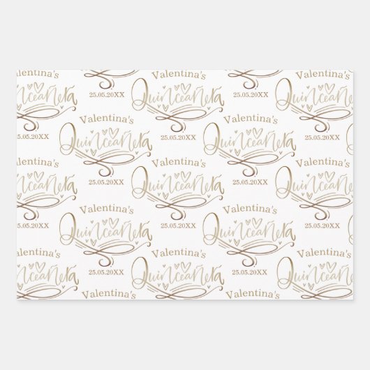 Quinceanera Geschenkpapier Set (Vorderseite 3)