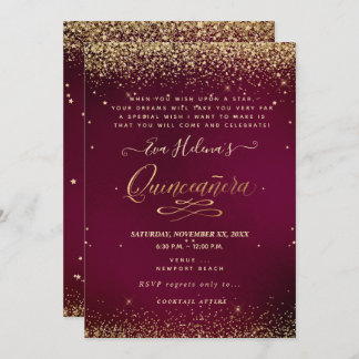 Quinceañera, geschrieben im Stern, DIY Sangria Einladung