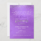 Quinceañera , geschrieben in den Sternen, DIY Lila Einladung (Vorderseite)