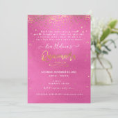 Quinceañera , geschrieben in den Sternen, DIY Pink Einladung (Stehend Vorderseite)