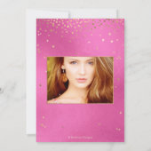 Quinceañera , geschrieben in den Sternen, DIY Pink Einladung (Rückseite)