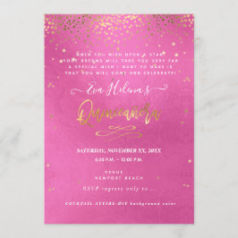 Quinceañera , geschrieben in den Sternen, DIY Pink Einladung