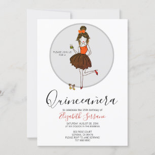 Quinceanera Girl in Party Einladung