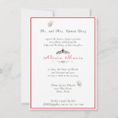 Quinceanera Girl Wearing Red Gown in Atrium Einladung (Rückseite)