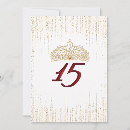 Quinceanera, Glam Glitzer Einladungen (Rückseite)