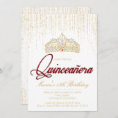 Quinceanera, Glam Glitzer Einladungen (Vorne/Hinten)