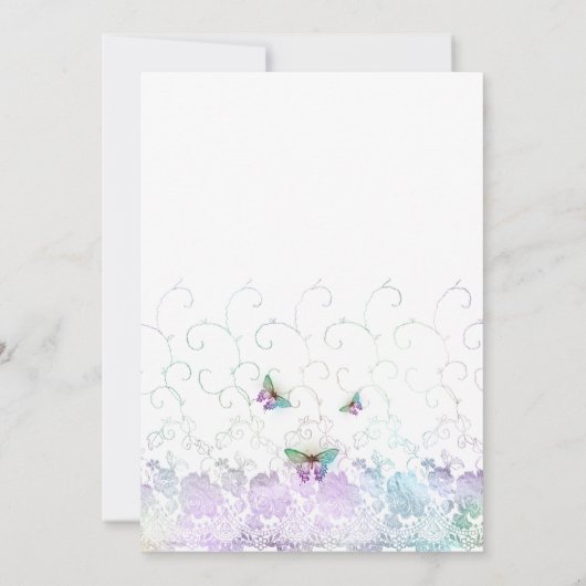 Quinceanera Glam Lilac Blue Dancer String Lights Einladung (Rückseite)