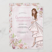 Quinceañera Glamour Girl Birthday Einladung (Vorne/Hinten)