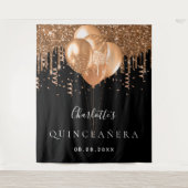 Quinceanera-Glitzer-Ballone Wandteppich (Vorderseite)