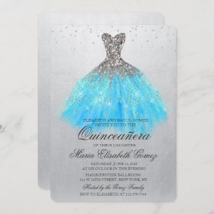 Quinceanera Glitzer Dress Diamond Einladung