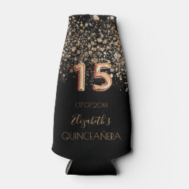 Quinceanera Glitzer-Monogramm-Chic Flaschenkühler