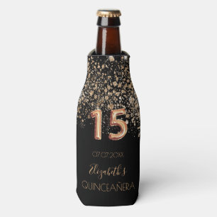 Quinceanera Glitzer-Monogramm-Chic Flaschenkühler