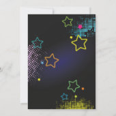 Quinceanera-Glühen im dunklen Neon-Party zum Gebur Einladung (Rückseite)