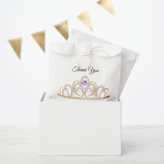Quinceañera Gold Amethyst Tiara Favor Bag Geschenktütchen (Party)
