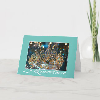 Quinceanera Gold Crown Card Einladung