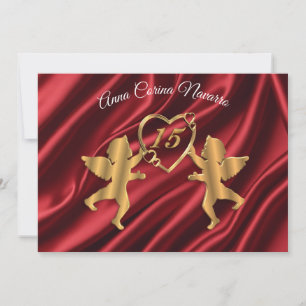 Quinceanera Gold Cupids zum 15. Geburtstag Einladung