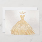 Quinceañera, Gold Glitzer Gosscreme-Rose Einladung (Rückseite)