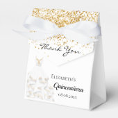 Quinceanera Gold Kleid Vielen Dank Geschenkschachtel (Vorderseite)