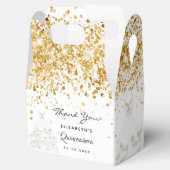 Quinceanera Gold Kleid Vielen Dank Geschenkschachtel (Geöffnet)