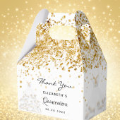 Quinceanera Gold Kleid Vielen Dank Geschenkschachtel