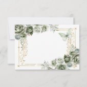 Quinceañera Gold & Sage Green Mexic Rsvp Card Dankeskarte (Rückseite)