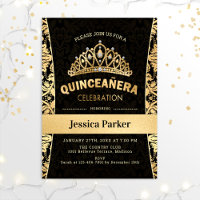 Quinceanera Gold Schwarzes Elegant