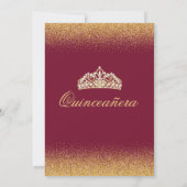 Quinceanera Gold & Sparling Einladungen (Rückseite)