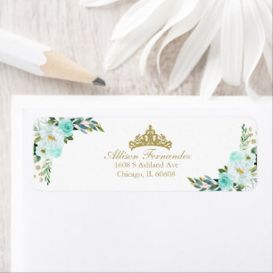 Quinceanera Gold Tiara Aquamarin