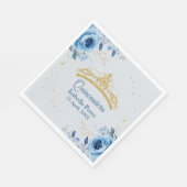 Quinceanera Gold Tiara Glitzer und Blauer Flor Serviette (Ecke)