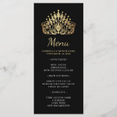 Quinceanera Gold und Black Princess Tiara Crown Menükarte (Vorderseite)