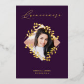 Quinceañera Golden Diamond Wildflowers Photo Folieneinladung (Vorderseite)