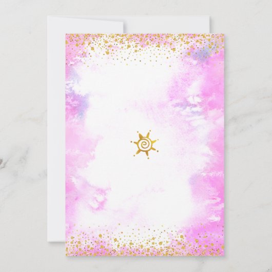 Quinceañera Golden Foil Rosa Aquädukt Einladung (Rückseite)